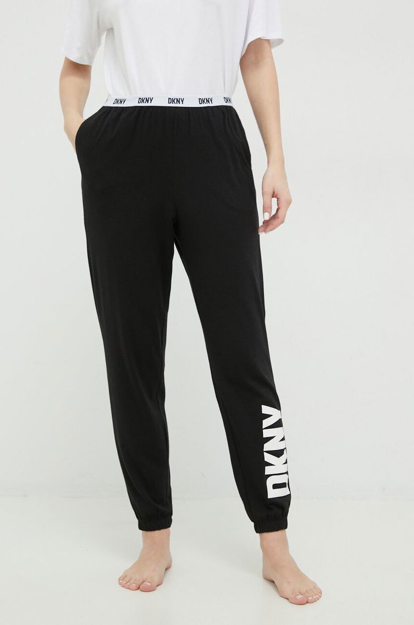 Dkny pantaloni de pijama femei, culoarea negru