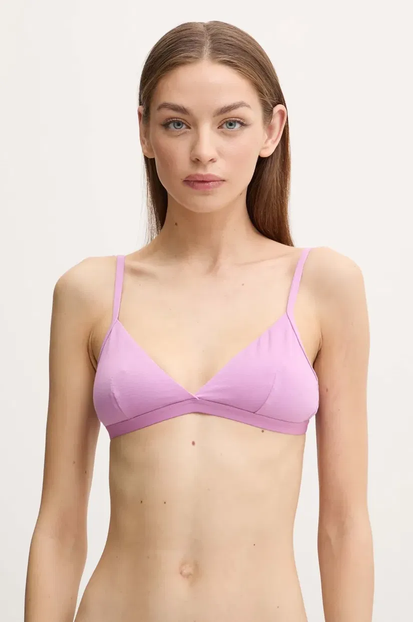 United Colors of Benetton sutien culoarea violet, neted, 3ZQM1R012