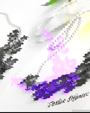 Colier handmade statement unicat -floral - foamiran (cod1184)