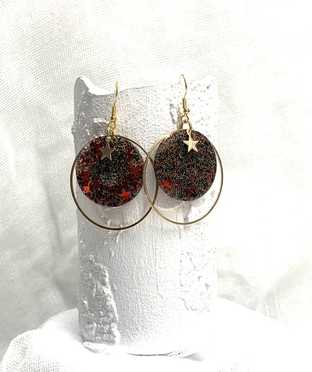 Cercei handmade unicat din rasina 00470