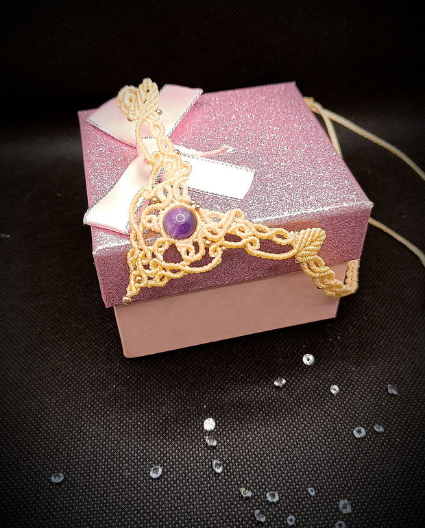 Colier micromacrame fairy cu Ametist