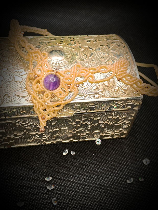 Colier micromacrame fairy cu Ametist