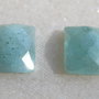 (2 bucati) Aquamarin fatetat dreptungi cabochon aprox 10X8x3.5 mm