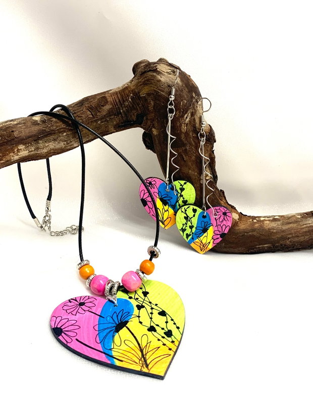 Set bijuterii handmade unicat -pictat manual 00467