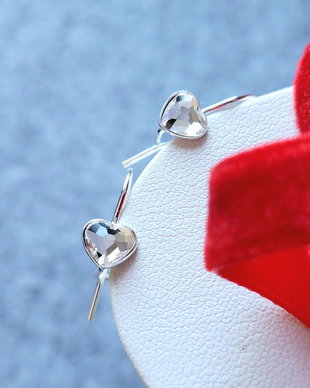 Cercei argint 92.5 cu inimioare Swarovski Crystal