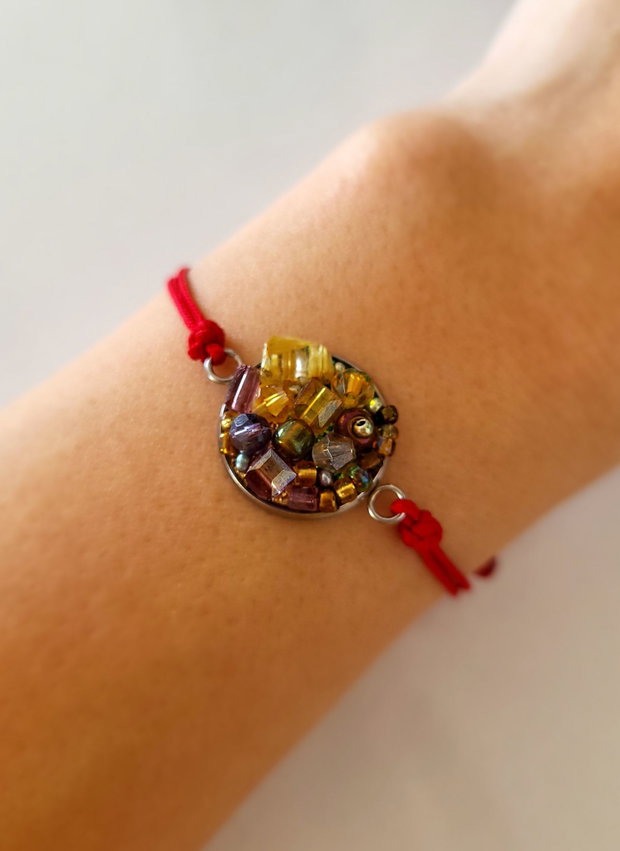 Bratara Martisor cu pietre aurii