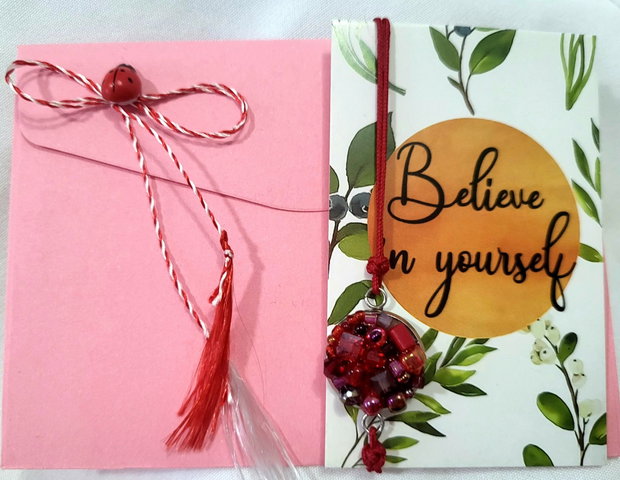 Bratara Martisor cu pietre rosii