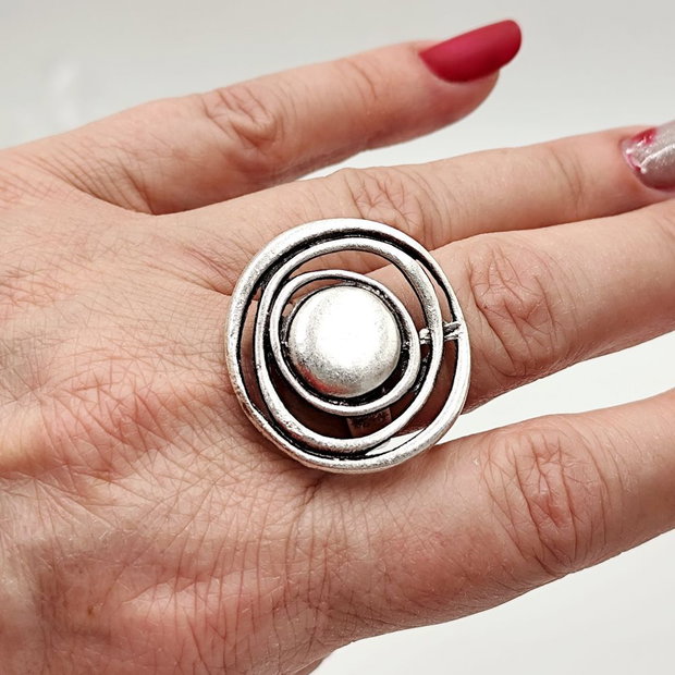 Inel metalic model spiralat rotund, Inz023