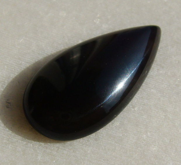 Agata neagra lacrima cabochon aprox 29.5x15x5.8 mm