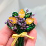 Broșă Buchet cu Lalele Galbene - Golden Embrace