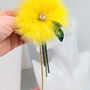 Broșă Păpădie cu pene și ștrasuri- Feather Dandelion