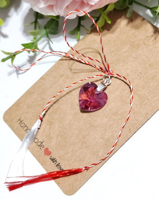 Pandantiv inima Swarovski martisor argint