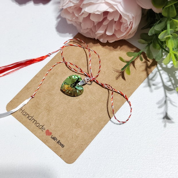Pandantiv inima Swarovski martisor argint