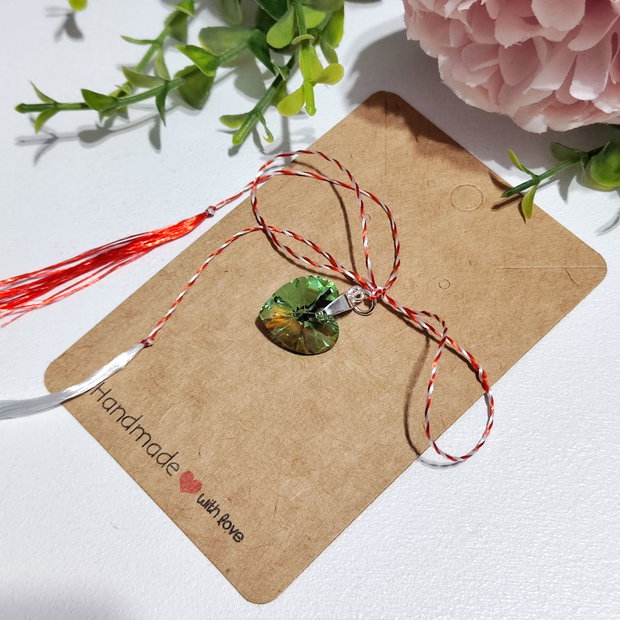 Pandantiv inima Swarovski martisor argint