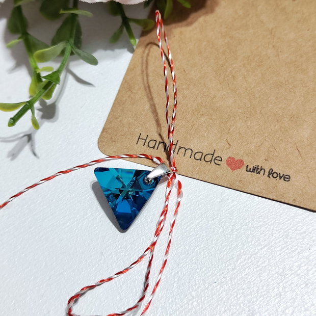 Pandantiv martisor argint cristal Swarovski Triunghi