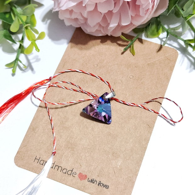Pandantiv martisor argint cristal Swarovski Triunghi