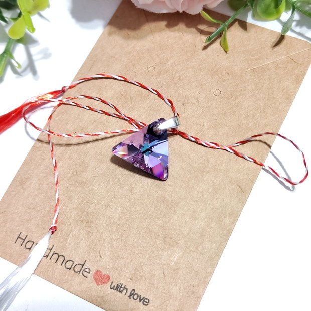 Pandantiv martisor argint cristal Swarovski Triunghi