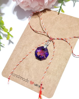 Martisor pandantiv argint Swarovski octagon