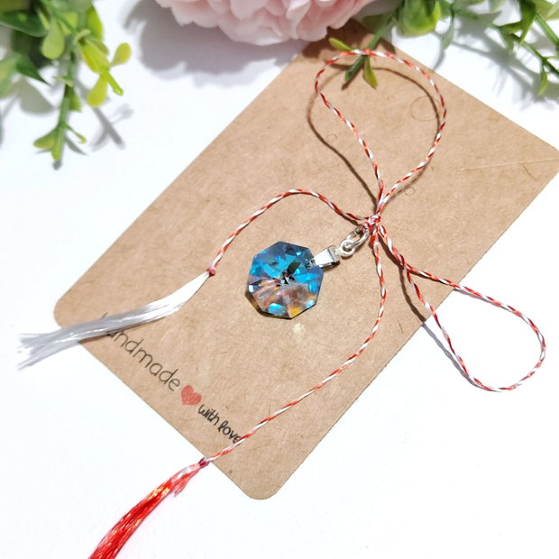 Martisor pandantiv argint Swarovski octagon