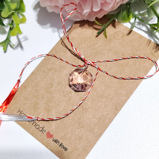 Martisor pandantiv argint Swarovski octagon