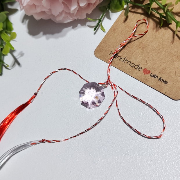 Martisor pandantiv argint Swarovski octagon