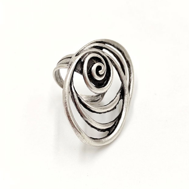 Inel metalic model spirale ovale, Inz024