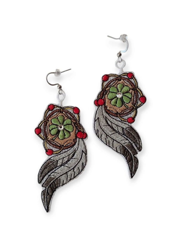 Cercei Dreamcatcher cu Trifoi