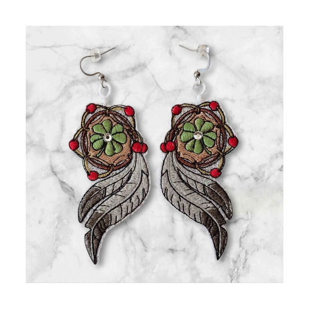 Cercei Dreamcatcher cu Trifoi