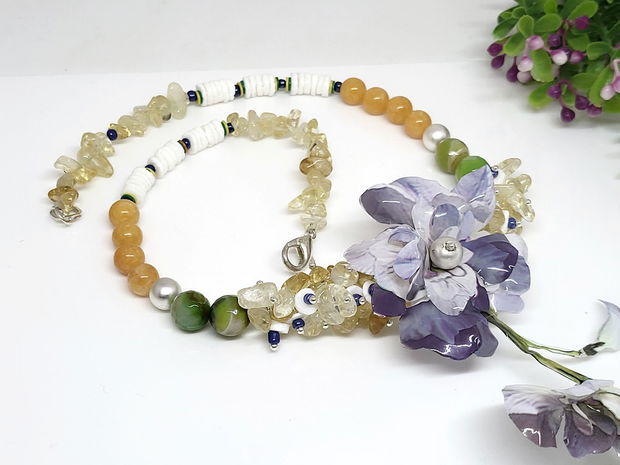 Colier blue flower