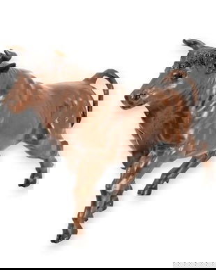 Taur-statueta din bronz masiv