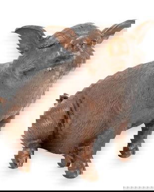 Purcelus sezand-statueta din bronz masiv