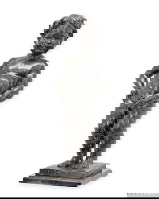 Baitel-statueta din bronz cu un soclu din marmura