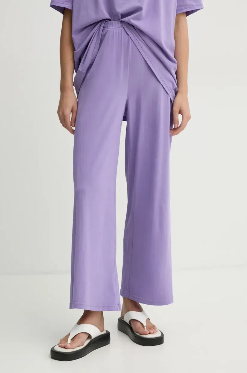 American Vintage pantaloni de trening femei, culoarea violet, cu imprimeu, PYM05AE25