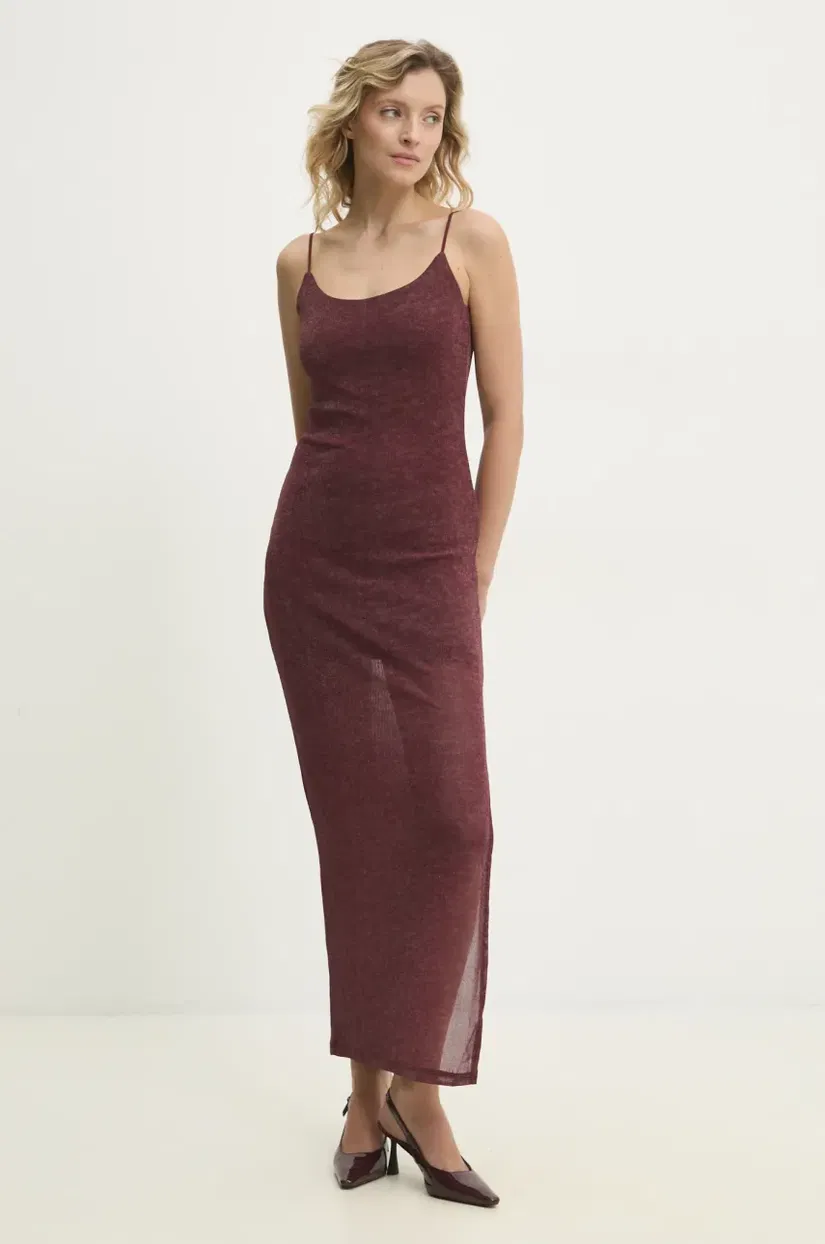 Answear Lab rochie culoarea bordo, maxi, mulata