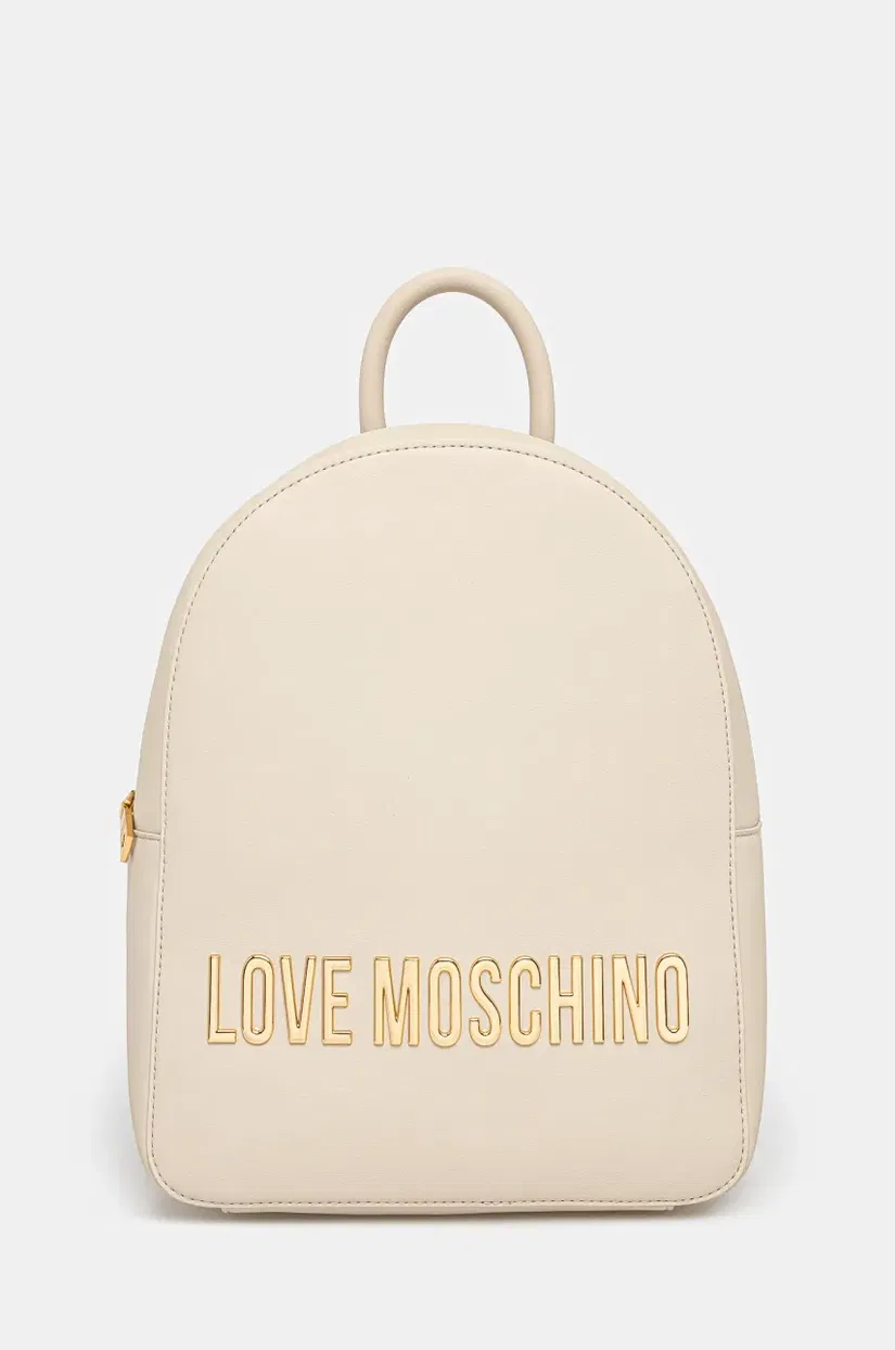 Love Moschino rucsac femei, culoarea bej, mare, cu imprimeu, JC4193PP1