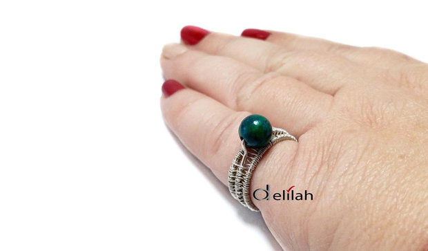 Inel din argint 925 si chrysocolla IN084