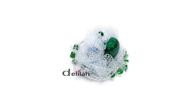 Inel din tulle roz lila, chrysocolla IN067
