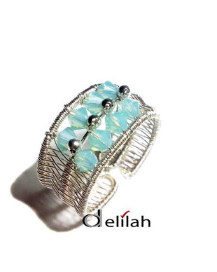 Inel din sarma si cristale Pacific Opal IN058