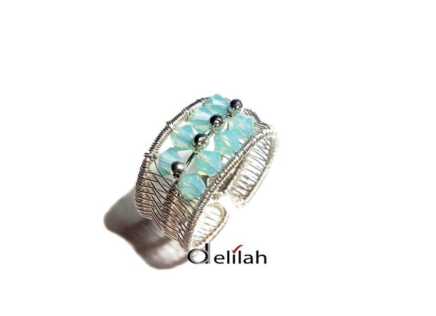 Inel din sarma si cristale Pacific Opal IN058