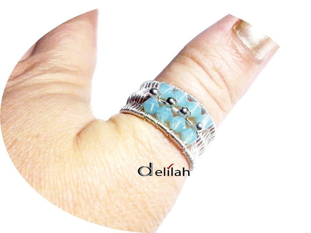 Inel din sarma si cristale Pacific Opal IN058
