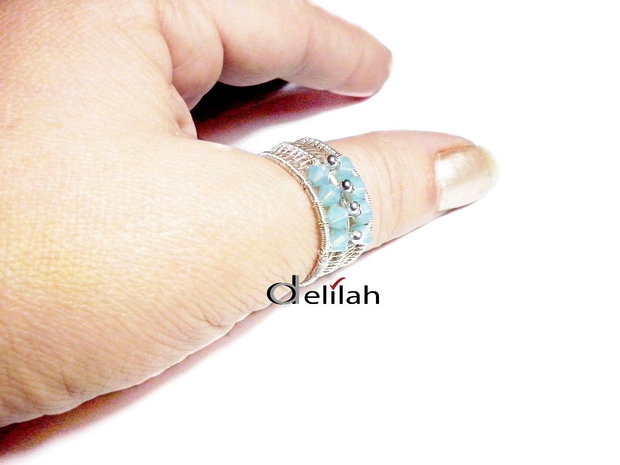 Inel din sarma si cristale Pacific Opal IN058