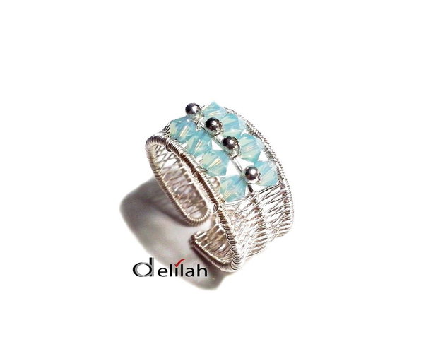 Inel din sarma si cristale Pacific Opal IN058