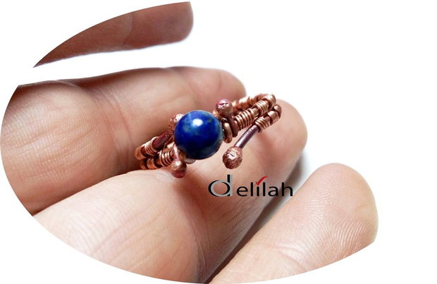 Inel lapis lazuli si cupru IN073