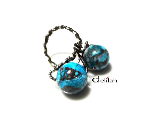 Inel agate crazy lace albastre IN071