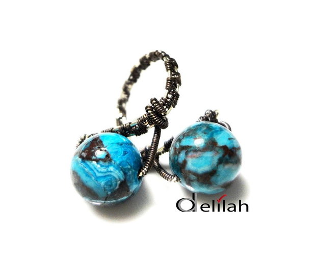 Inel agate crazy lace albastre IN071
