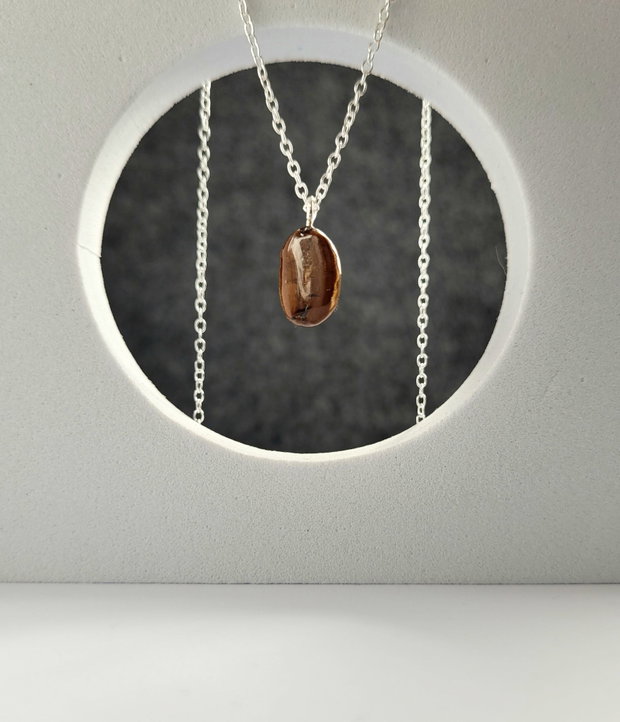 Colier din argint 92.5 cu bob de cafea COFFEE LOVER