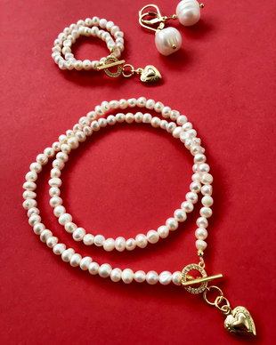 Set cadou perle de cultura albe