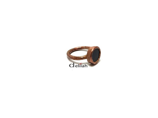 Inel electroformat cu banut onix IN005