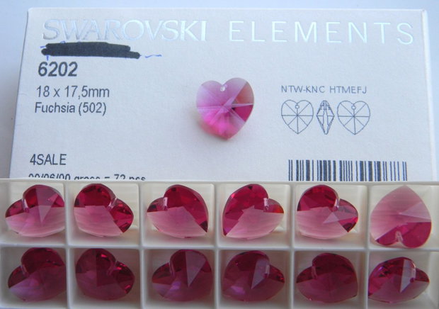 Pandantiv Swarovski - inima 18 mm - 502