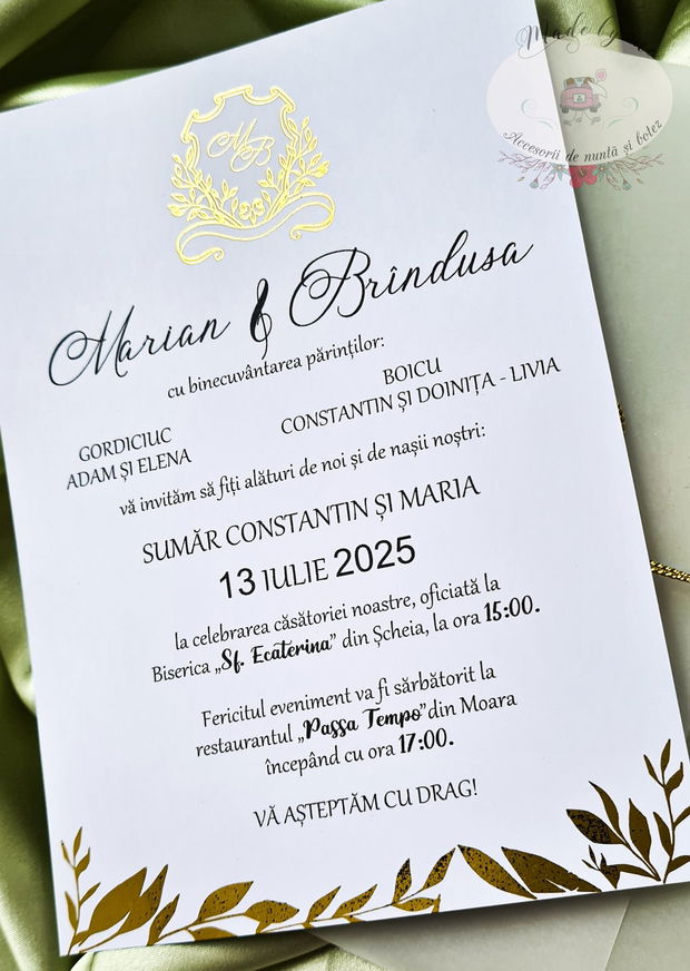 Invitatie nunta elemente folio